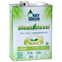 MOLYGREEN CLEAN DIESEL 5W-30 DL-1 (4л)  - УЦЕНКА!!! (Вмятины, заломы, не текут) 10689